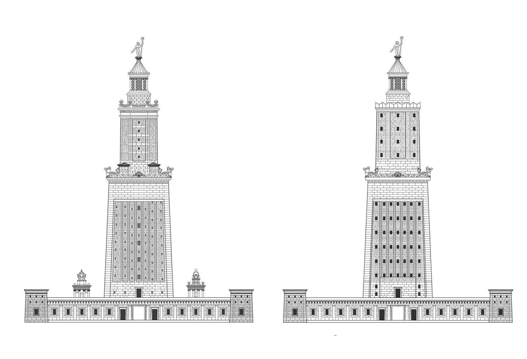 Lighthouse Alexandria reconstructions